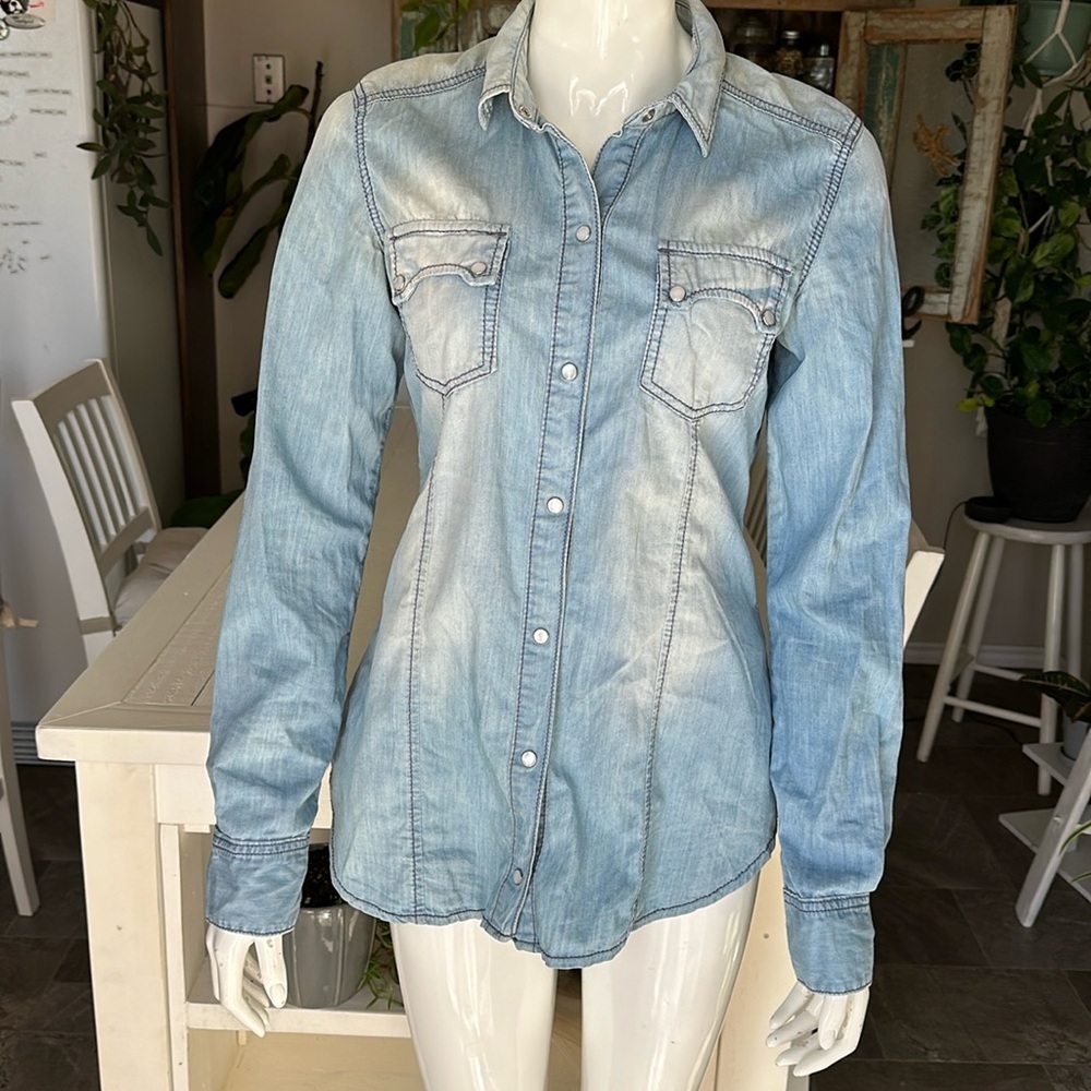 TRF denim original jeans S lavender ladies denim Jean buttons pearl buttons 🕰️